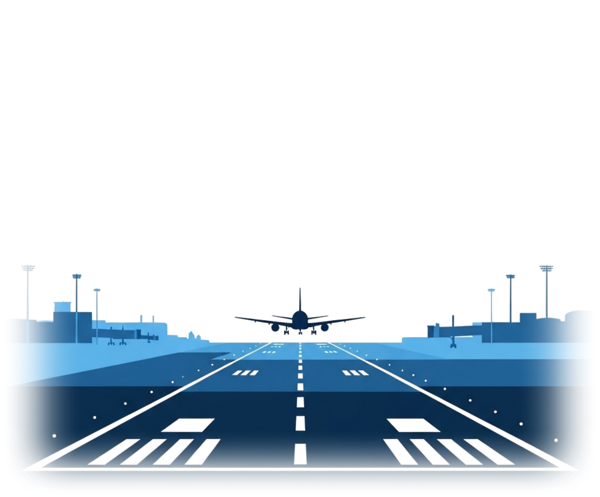 Airport runway perspective illustrating E23 coverage network